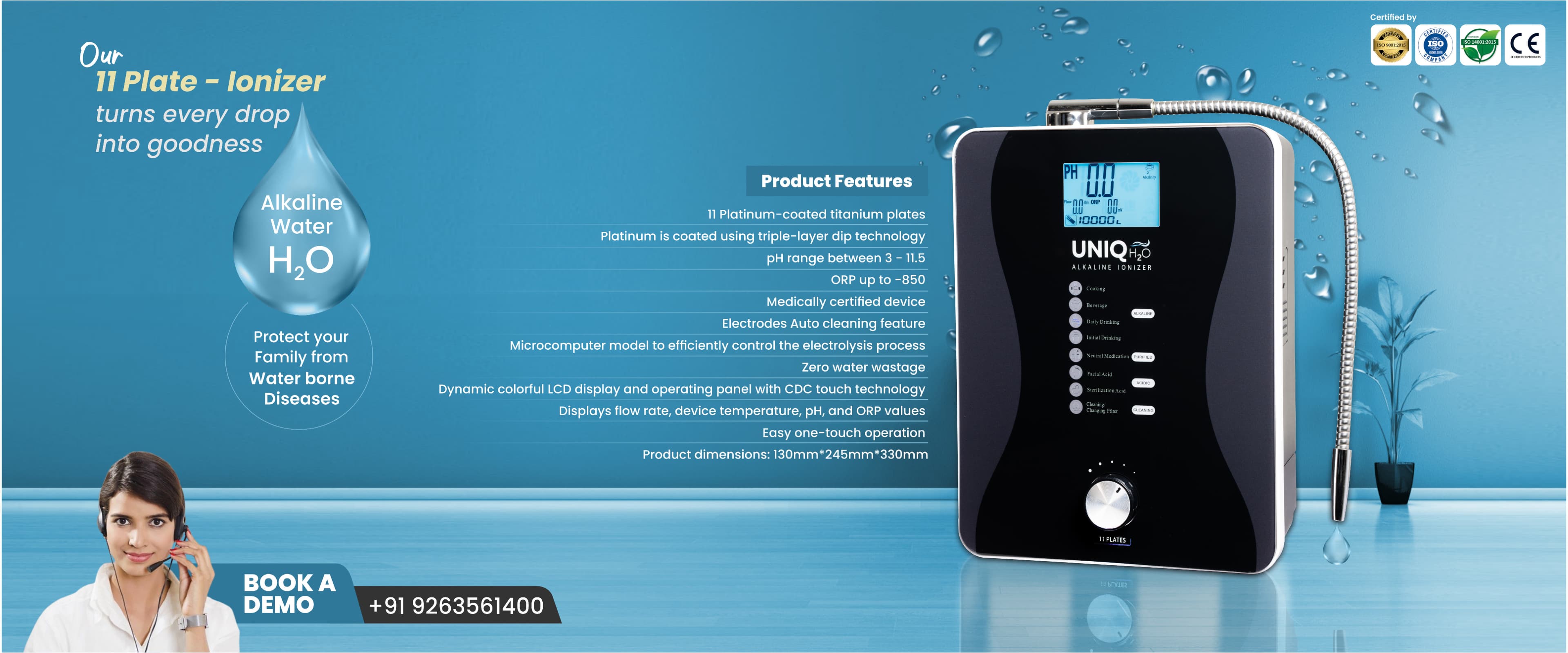 UNIQ H₂O 11-Plate Ionizer